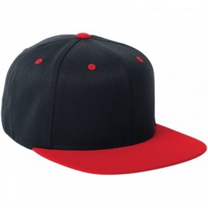 Baseball Caps Yupoong 110FT Unisex Adult 110 Wool Blend Two-Tone Cap - Black/Red - C311FH1TMEJ $12.24