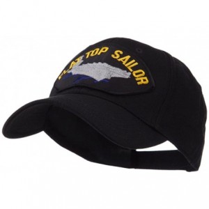 Baseball Caps US Navy Fan Shape Large Patch Cap - Flat Top Sailor - CP11FIUBXQ9 $34.80