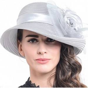 Bucket Hats Church Kentucky Derby Dress Hats for Women - S608-3d-gy - CL17Y7NG5TG $45.14
