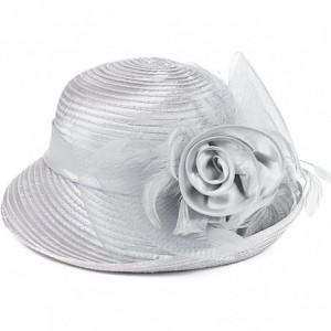 Bucket Hats Church Kentucky Derby Dress Hats for Women - S608-3d-gy - CL17Y7NG5TG $45.14