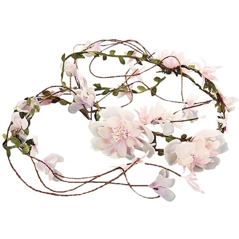 Headbands Flower Wreath Headband Floral Hair Garland Flower Crown Halo Headpiece Boho with Ribbon Wedding Party Photos - A - ...