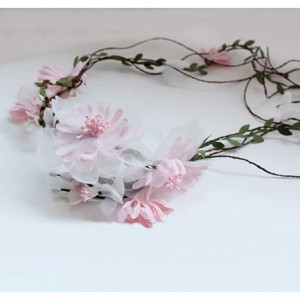 Headbands Flower Wreath Headband Floral Hair Garland Flower Crown Halo Headpiece Boho with Ribbon Wedding Party Photos - A - ...