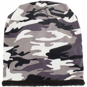 Skullies & Beanies Unisex Warm Baggy Camouflage Crochet Winter Wool Ski Beanie Skull Caps - White - C418IOYRS7Y $16.46