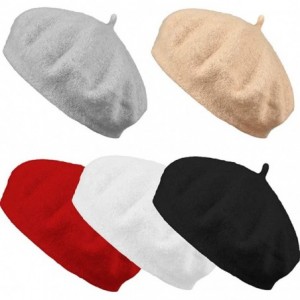 Berets Beret Hat French Beanie Hat Outdoor Hat Winter Hat Fashion Lady Hat - White- Gray- Black- Red- Khaki - CB18XA0XYYA $39.22