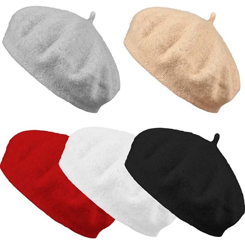 Berets Beret Hat French Beanie Hat Outdoor Hat Winter Hat Fashion Lady Hat - White- Gray- Black- Red- Khaki - CB18XA0XYYA $34.26