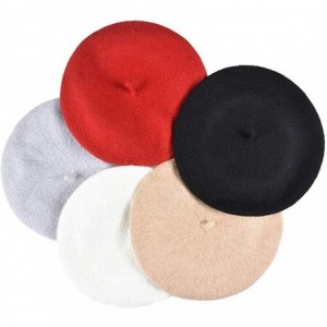 Berets Beret Hat French Beanie Hat Outdoor Hat Winter Hat Fashion Lady Hat - White- Gray- Black- Red- Khaki - CB18XA0XYYA $40.57