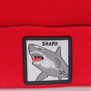 Skullies & Beanies Winter Watch Cap Warm Knit Beanie Skull Cap Embroiderey Hat for Men Women Kids - C-shark/Red - CG18X0MOXZY...