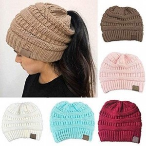 Skullies & Beanies Women Fashion Casual Crochet Knit Hats Skullies Beanie Hat Winter Warm Cap Skullies & Beanies - White - CA...