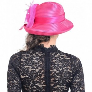 Sun Hats Church Hats for Women Tea Party Dress Hat for Ladies - Asymmetric Brim-rose - CU12NZHSVVJ $64.46