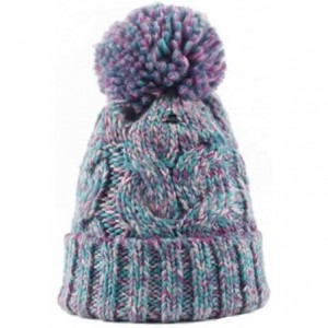 Skullies & Beanies Women Warm Winter Knit Ski Beanie Skull Slouchy Cap Hat - Purple - CY188O76ESX $20.75