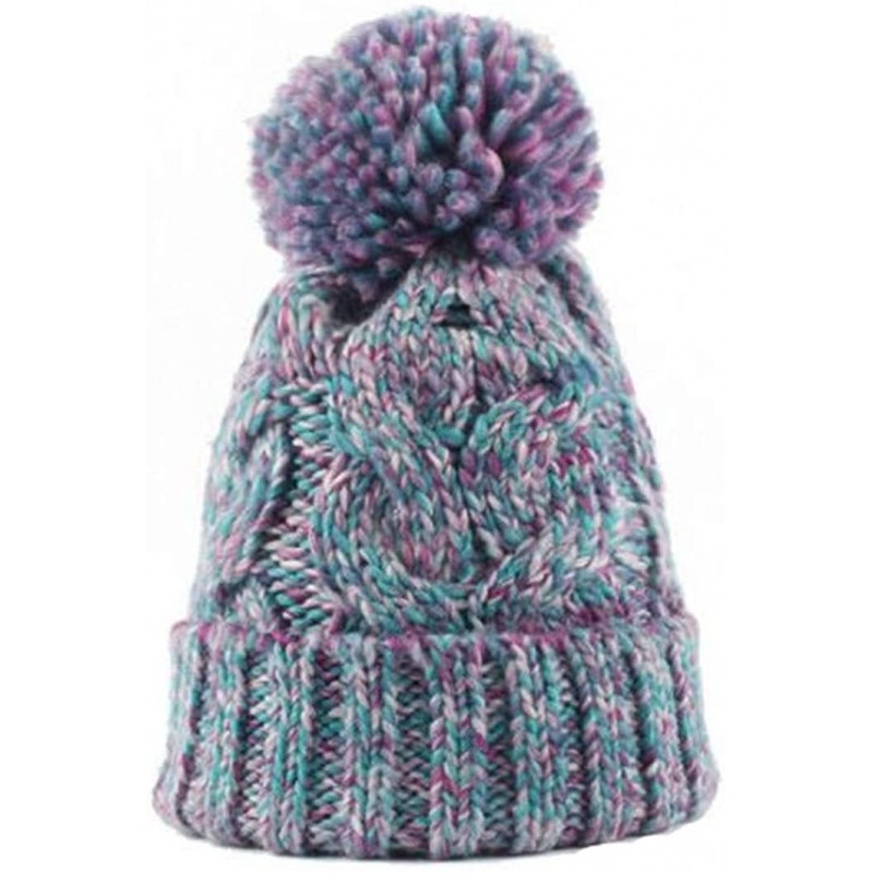Skullies & Beanies Women Warm Winter Knit Ski Beanie Skull Slouchy Cap Hat - Purple - CY188O76ESX $23.55