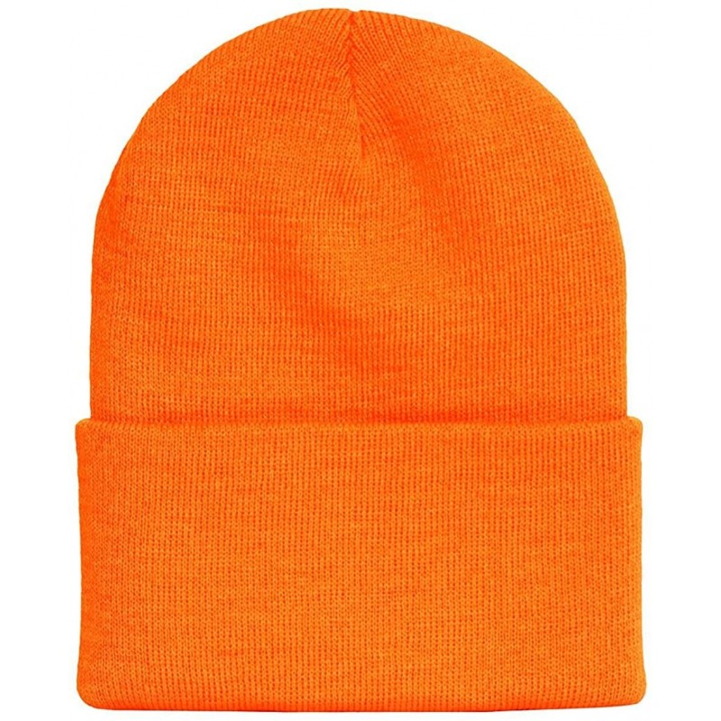 Skullies & Beanies Solid Winter Long Beanie (Comes in Many - Safety Orange - CC11Y94TC0J $19.09