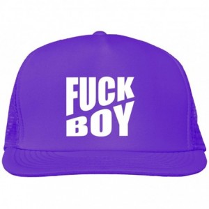 Baseball Caps Fuck Boy Bright neon Truckers mesh snap Back hat - Neon Purple - C011Y4VOH07 $35.51