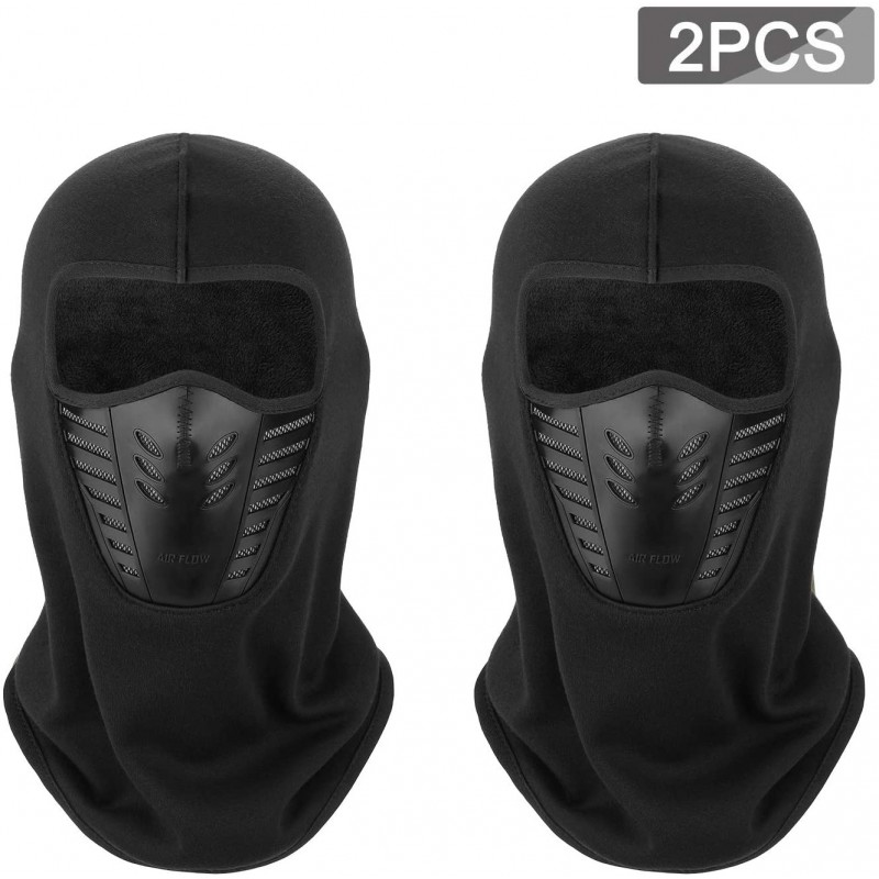 Balaclavas Warm Balaclava Ski Face Mask Cover Winter Fleece Warmer Fit Helmet Adults - Black - 2 Pack - C0185A5C7Z6 $27.26