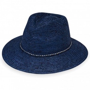 Sun Hats Women's Malibu Fedora Hat - Elegant Fedora- Modern Style- Designed in Australia. - Navy - CS18M46GQ9A $58.49
