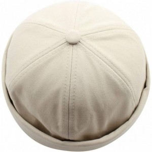 Baseball Caps Unisex Skull Cap Sailor Cap Rolled Cuff Retro Brimless Beanie Hat - White - CS18U0ADAUS $21.65