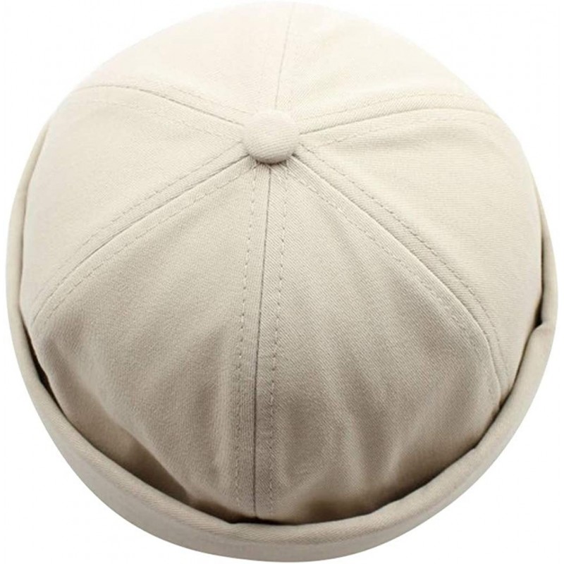 Baseball Caps Unisex Skull Cap Sailor Cap Rolled Cuff Retro Brimless Beanie Hat - White - CS18U0ADAUS $21.13