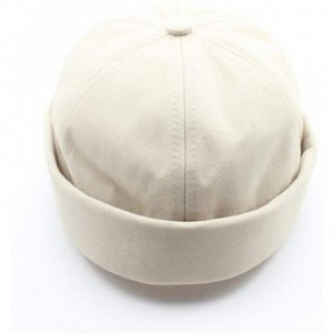 Baseball Caps Unisex Skull Cap Sailor Cap Rolled Cuff Retro Brimless Beanie Hat - White - CS18U0ADAUS $21.13