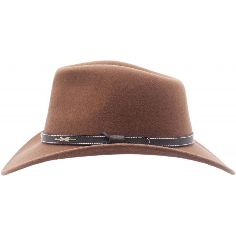 Santa Fe Crushable Wool Felt Outback Western Style Cowboy Hat - Pecan ...