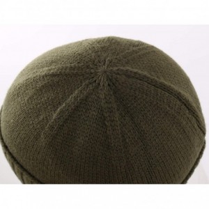 Skullies & Beanies Mens Winter Hat Knit Earflap Hat Stocking Caps with Ears Warm Hat - Army Green - CU18ZQMATQ3 $24.79