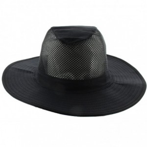 Sun Hats Wide Brim Bora Booney Outdoor Safari Summer Hat w/Neck Flap & Sun Protection - Black - CA183G8D0T7 $25.46