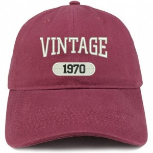 Baseball Caps Vintage 1970 Embroidered 50th Birthday Relaxed Fitting Cotton Cap - Maroon - CY180ZKQ2K3 $38.49