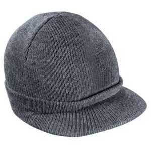 Skullies & Beanies Knit Hat with Bill DT603 - Black - C1111ZGXO9J $19.52