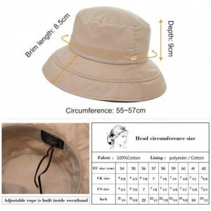 Sun Hats Womens UPF50 Cotton Packable Sun Hats w/Chin Cord Wide Brim Stylish 54-60CM - 00038_black - CO18RXSHZZE $42.37