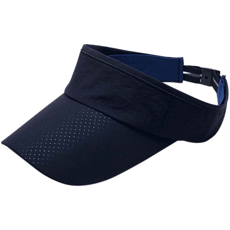 Visors Men's Quick Dry Sport Sun Visor Athletic Mesh Visor Cap Sun Protector with Adjustable Strap - Dark Blue - C618CSQH3TC ...