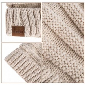 Skullies & Beanies Slouchy Beanie Hat for Women- Winter Warm Knit Oversized Chunky Thick Soft Ski Cap - Cuff Black+burgundy -...