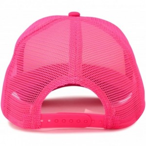 Baseball Caps Youth Mesh Trucker Cap - Adjustable Hat (S- M Sizes) - Neon Pink/White - C517AZIH74O $21.02