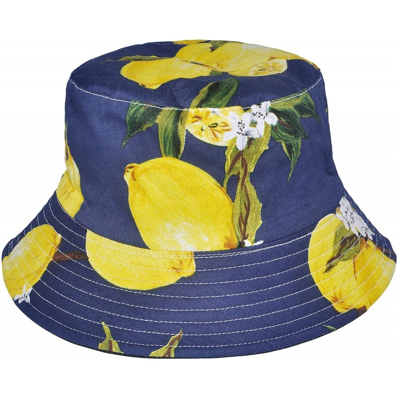Bucket Hats Unisex Cute Print Bucket Hat Summer Fisherman Cap - Lemon - CH18TI8S8E3 $10.75