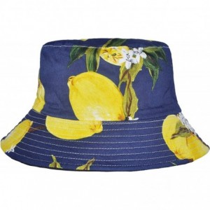 Bucket Hats Unisex Cute Print Bucket Hat Summer Fisherman Cap - Lemon - CH18TI8S8E3 $28.35