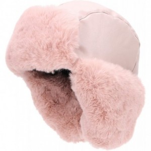 Bomber Hats Faux Fur Earflap Winter Hat for Men Women Russian Trapper Soviet Ushanka Bomber Hat - Pink2 - CU19203NKR9 $50.54