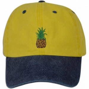 Baseball Caps Pineapple Embroidery Dad Hat Baseball Cap Polo Style Unconstructed - Yellow / Blue - C3182K0NXAT $24.65
