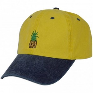 Baseball Caps Pineapple Embroidery Dad Hat Baseball Cap Polo Style Unconstructed - Yellow / Blue - C3182K0NXAT $26.62