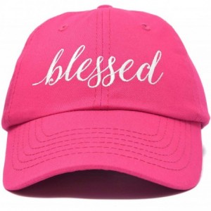 Baseball Caps Blessed Women's Baseball Cap Soft Cotton Dad Hat - Hot Pink - CF18RRD5X8U $12.41