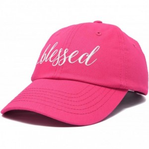 Baseball Caps Blessed Women's Baseball Cap Soft Cotton Dad Hat - Hot Pink - CF18RRD5X8U $23.87