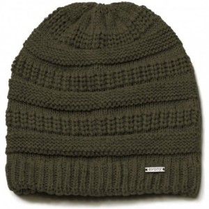 Skullies & Beanies Knitted Beanie Hat for Women & Men - Deliciously Soft Chunky Beanie - Olive Green - C1194E7M5OX $20.05