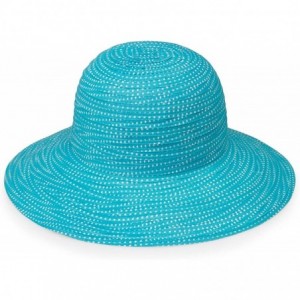 Sun Hats Women's Petite Scrunchie Sun Hat - UPF 50+- Packable for Every Day- Designed in Australia. - Turquoise - CW11CWCAMBH...