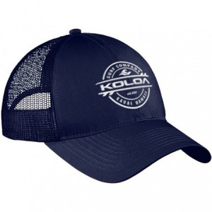 Baseball Caps Old School Curved Bill Mesh Snapback Hats - Navy With White Embroidered Logo - C617YOLQE7R $32.06