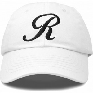 Baseball Caps Initial Hat Letter R Womens Baseball Cap Monogram Cursive Embroider - White - C718U6EWNG7 $26.12