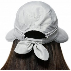 Sun Hats Chic Butterfly Sun Hat Wide Brim Summer Sun Visor Floppy Fold Beach Hat for Women Girls with Stylus - Grey - CR11V9O...