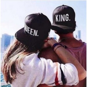 Baseball Caps Hip-Hop Hats King and Queen 3D Embroidered Lovers Couples Snapback Caps Adjustable - White Queen - C8183C9ADTI ...