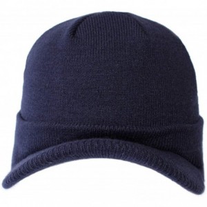 Skullies & Beanies Men's Winter Hat Outdoor Newsboy Hat Warm Thick Lambswool Knit Beanie Cap - Navy3 - CA18A86WK5S $21.30