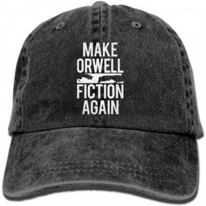 Baseball Caps Make Orwell Fiction Again Dad Hat Adjustable Baseball Cap Mesh Hat Trucker Caps - Black - CF18IMNC09I $42.98
