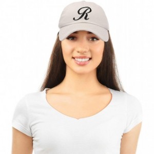 Baseball Caps Initial Hat Letter R Womens Baseball Cap Monogram Cursive Embroider - Beige - CF18TA4ICMN $24.86