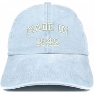 Baseball Caps Made in 1942 Text Embroidered 78th Birthday Washed Cap - Light Blue - C418C7I39I2 $34.94
