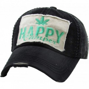 Baseball Caps Weed Marijuana Leaf Collection Dad Hat Baseball Cap Polo Style Adjustable - (3.4) Happy Camper Black - CL189YK8...