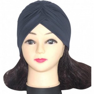Skullies & Beanies Women Solid Pre Tied Yoga Cancer Chemo Hat Beanie Turban Stretch Head Wrap Cap - J - CI185W9XX9Y $17.34